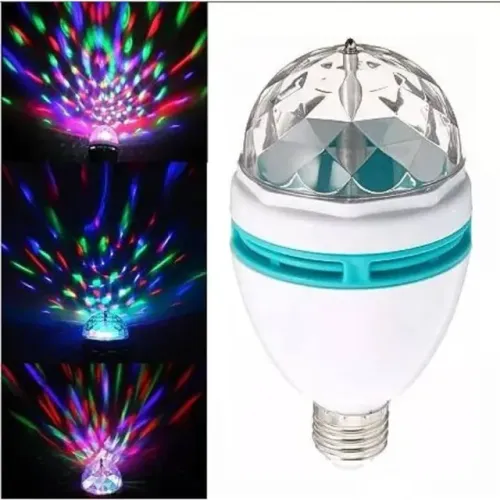 Lâmpada De Led Giratória Colorida 3w Rgb Balada Dj Globo