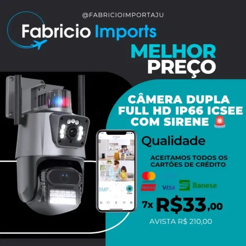 Câmera Dupla Full HD Com Sirene
