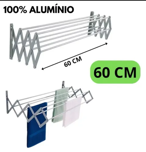 Varal Sanfonado Retratil Aliminio - 60 cm