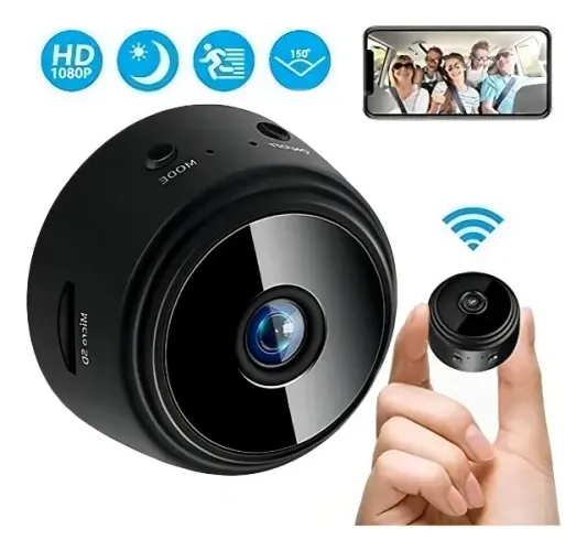 Mini Câmera Wifi 1080p Sem Fio Home Espião Câmera Cor Preto