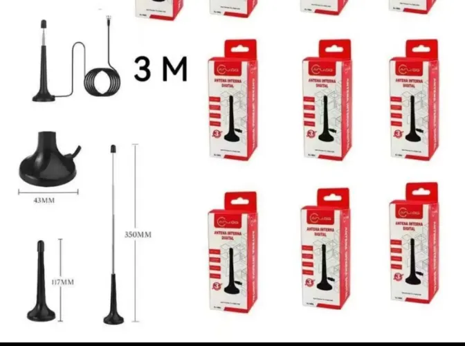 Antena interna digital cabo 3 metros