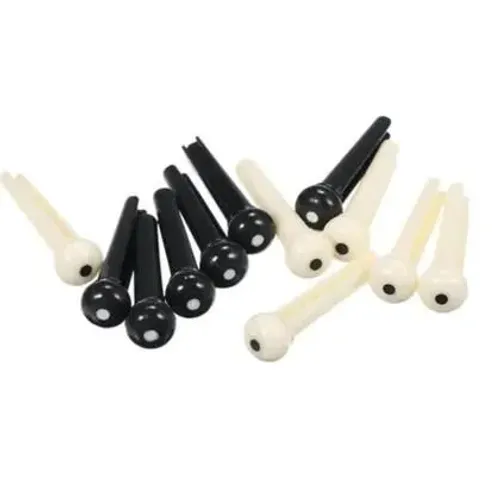 Kit Com 06 Pinos Pretos ou Branco Para Violão Aço