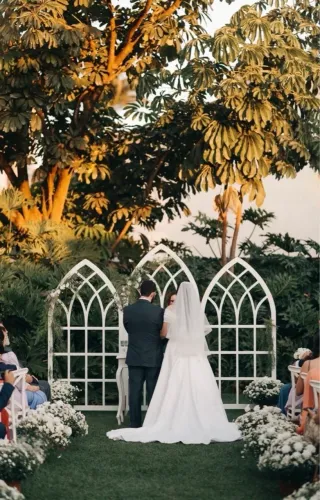 Janelas decoração Altar para casamento