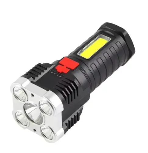 Lanterna Tática Acampamento Recarregável 5 Leds 4 Funções