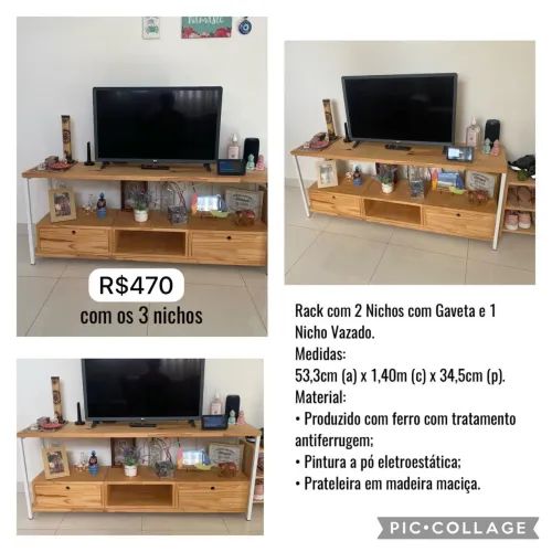 Rack em madeira pinus 