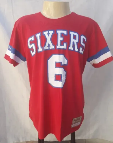 camiseta mitchell & ness nba philadelphia 76ers sixters erving 6 - masculina