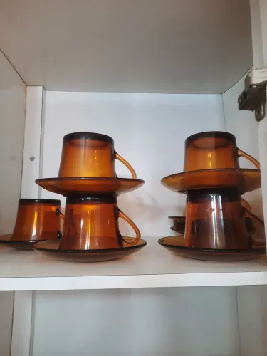 Duralex jogo de xícaras de chá âmbar