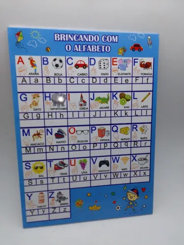 Painel Metal Educativo Escolar Letras Alfabeto 29 X 40 Cms Semi - Novo