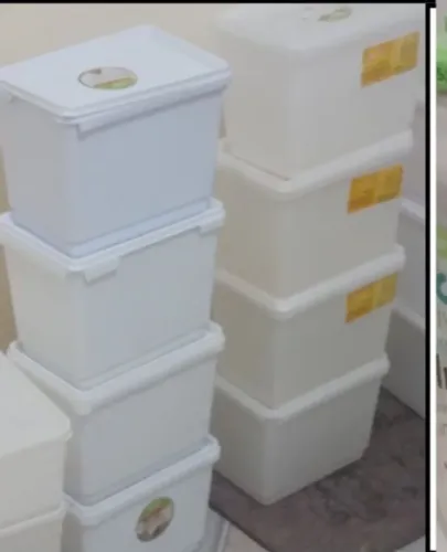 Caixas Organizadora para Cozinha 5 litros e 7 reais e de 7 litros e 10.00