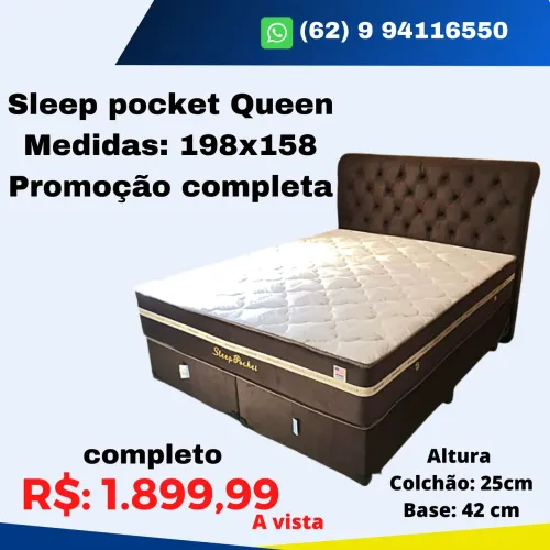 Cama Sleep Pocket Queen Completa - Promoção!