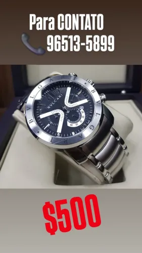 Relógio BVLGARI PRATA COM CRONÓGRAFO MULTIFUNCIONAL