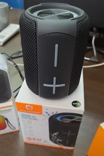 MINI CAIXA DE SOM HMASTON VIA BLUETOOTH/USB/RADIO FM