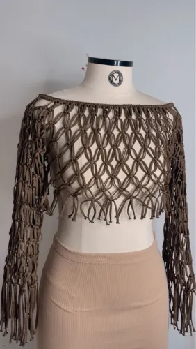 Blusa de manga artesanal 
