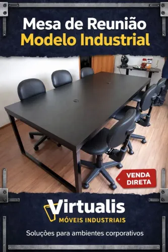Mesa de reunião industrial 