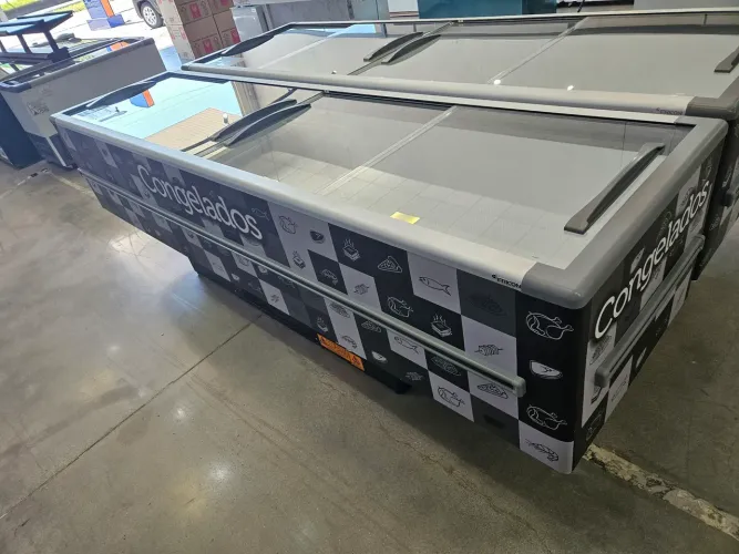 ilha de congelados vidro reto 3 metros 820 litros - novo