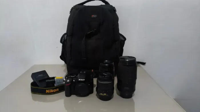 Câmera Nikon D3200 com Lentes e Acessórios