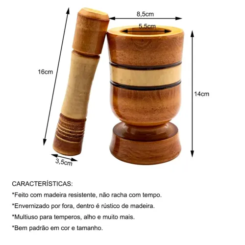 Pilão de madeira 