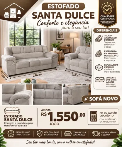 SOFÁS DE 2 e 3 LUGARES NOVOS