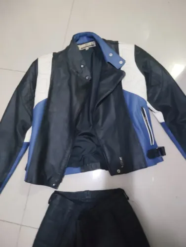 Conjunto de couro para motociclismo femenino