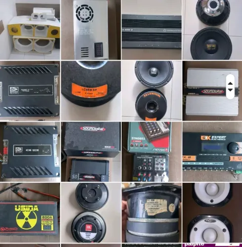 Potências e autofalantes veicular.