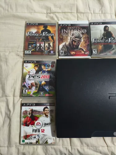 PS3, 1 controle e jogo mídia física