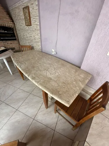 Mesa mármore marta rocha(sem cadeiras) 1,90 x 0,90