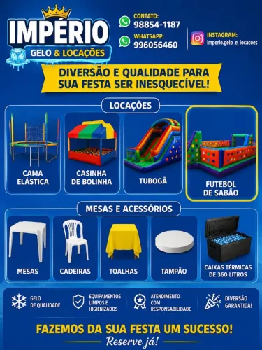 Futebol de sabao locações 