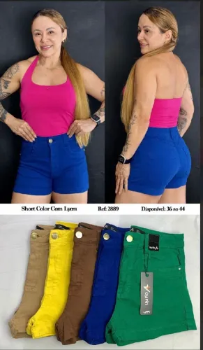 Shortinho color/ com Lycra