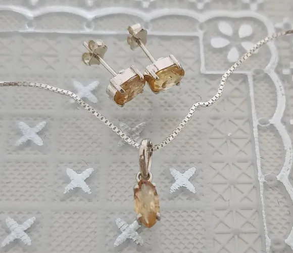 Conjunto Topázio Imperial Prata