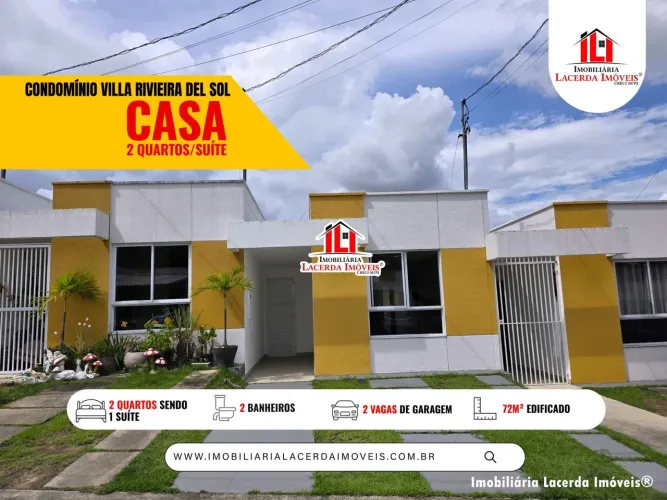Condomínio Villa Riviera Del Sol, 72m², Casa térrea 2 quartos com suíte, 2 vagas, Use FGTS