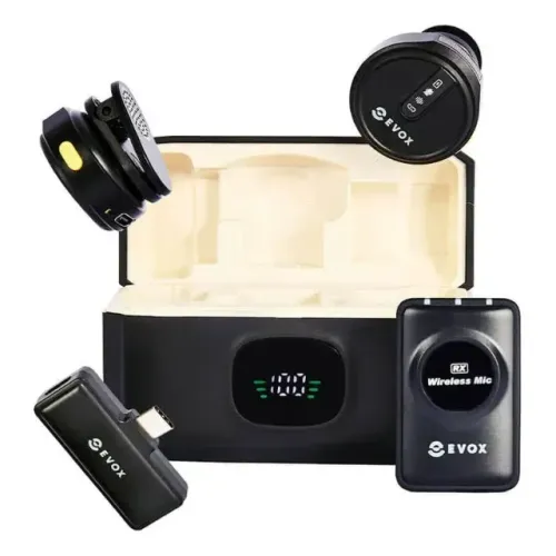  Microfone  Lapela Sem Fio Evox Duo Dot