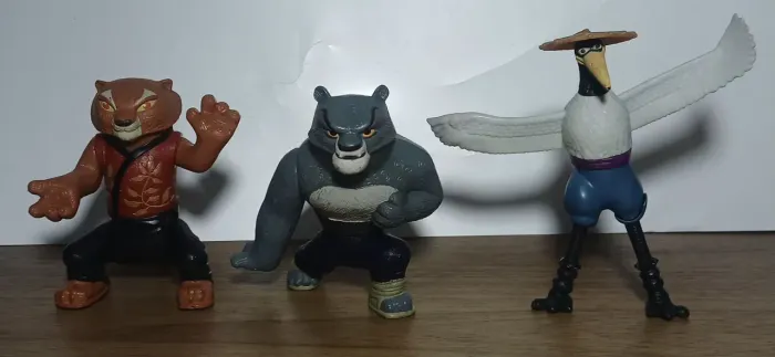 3 Bonecos Coleção Kung Fu Panda McDonald's 2008