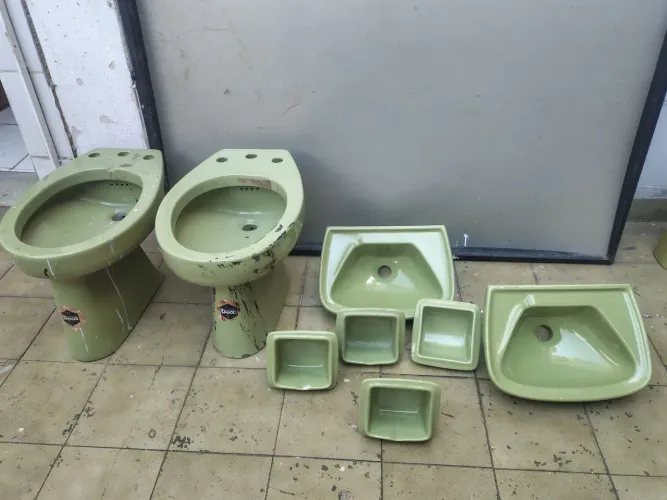 Conjunto Banheiro Antigo Deca Vintage Verde - Completo (Anos 70/80)