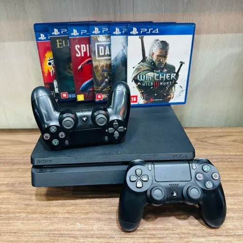 PS4 Slim 1TB | Com 2 Controles e garantia