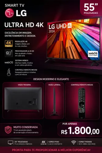 Smart TV LG 55 polegadas Ultra HD 4K