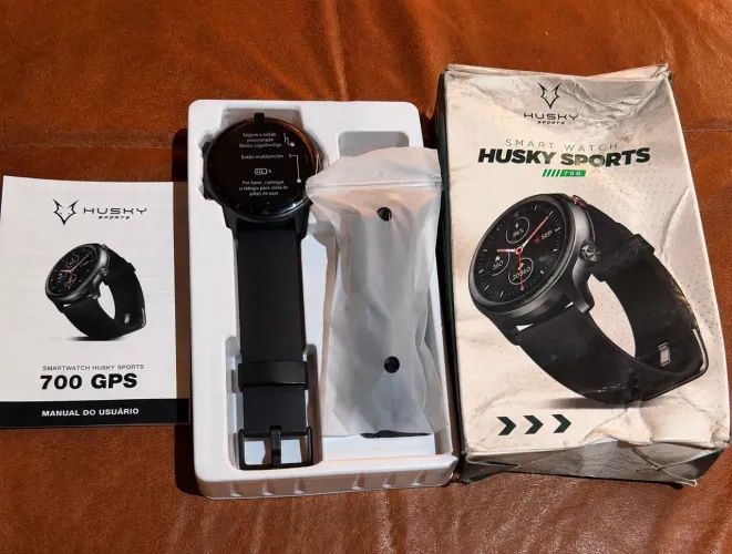 SmartWatch Husky Sports 700 GPS, Preto, Pulseira Extra Verde Escuro, Com GPS - HSPH001