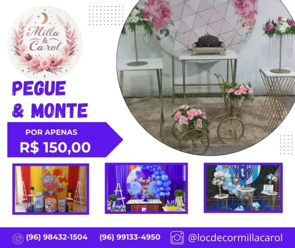 Locação de decoração e pegue e monte