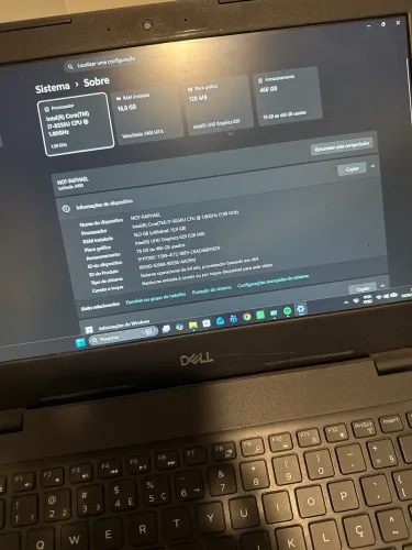 Notebook Dell i7 Ger8 16gb RAM ssd500gb 