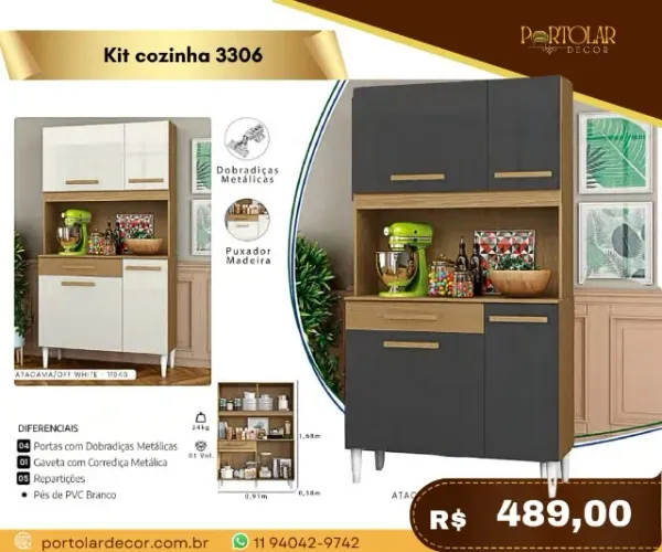 Kit cozinha 3306, a pronta entrega
