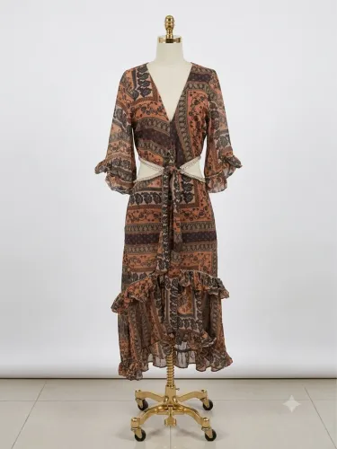 Lindo vestido mulet, estampado, tamanho P