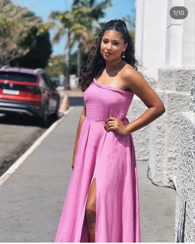 vestido de festa rosa
