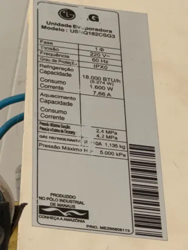 Vendo com defeito Split LG Inverter 18.000 btus para retirar peças