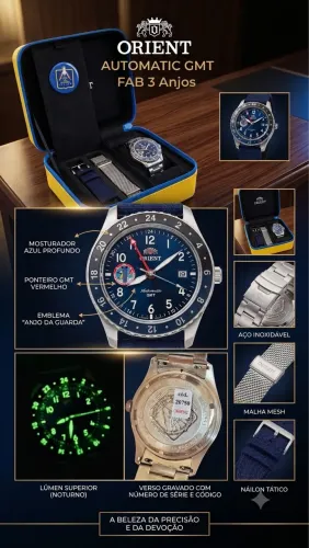 Orient Automático 3 Pulseiras GMT FA 3 III LIMITED EDITION - Numerado 1270/1971