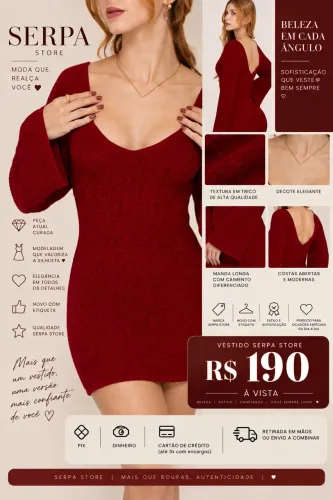VESTIDO SERPA STORE - NOVO COM ETIQUETA