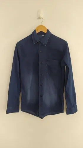 Camisa jeans manga longa Tam P