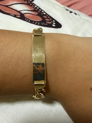 Pulseira chapa ouro 18k 750