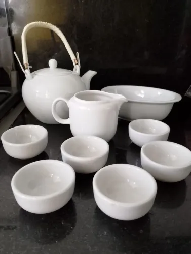 Conjunto Kit de 9 Peças de Porcelana Cerâmica para Servir