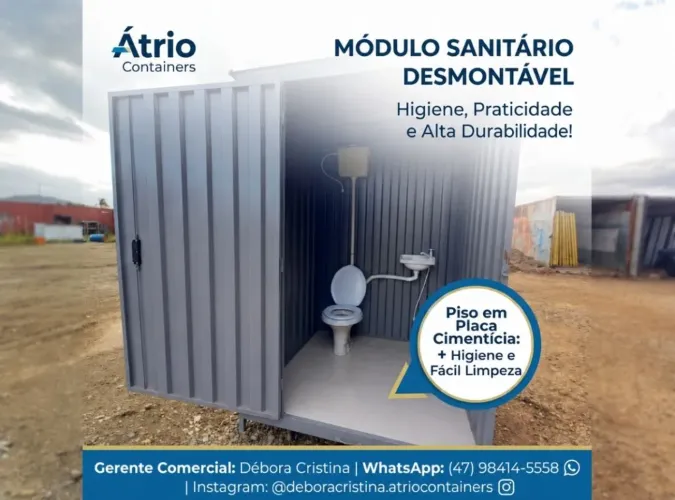 Contaienrs banheiro obra canteiros