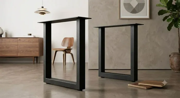 Par Pé de Mesa Industrial Metalão 50x30 - Modelo 'U' Trapézio