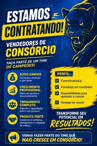 Vagas para vendedor de Consórcio